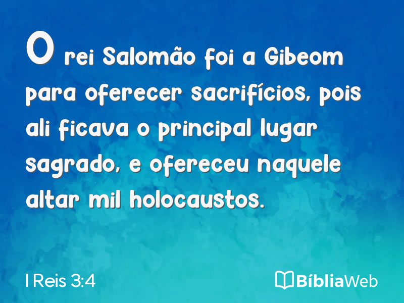 I Reis 3:4 em imagem para compartilhar