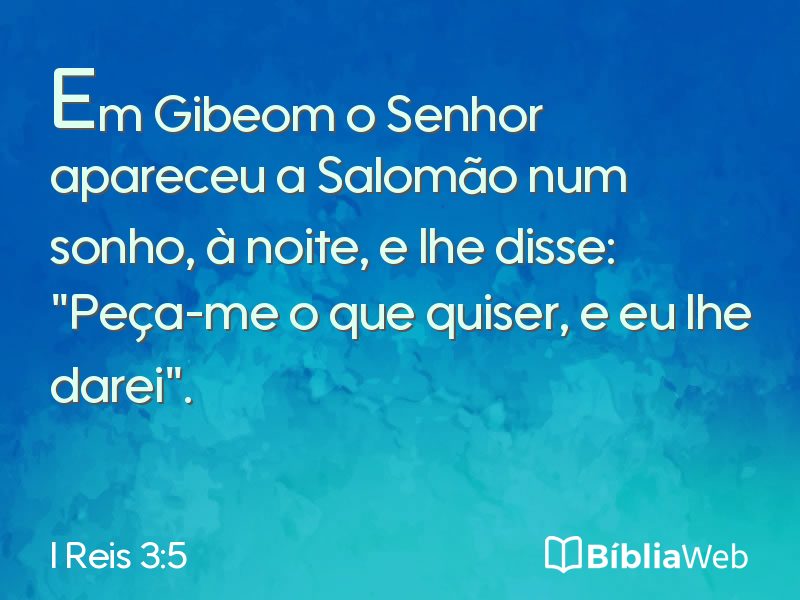I Reis 3:5 em imagem para compartilhar