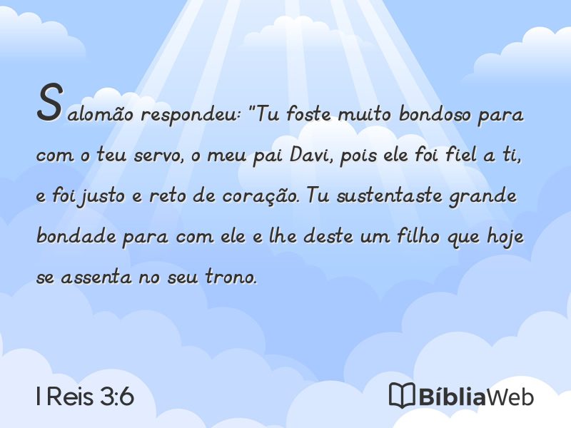 I Reis 3:6 em imagem para compartilhar