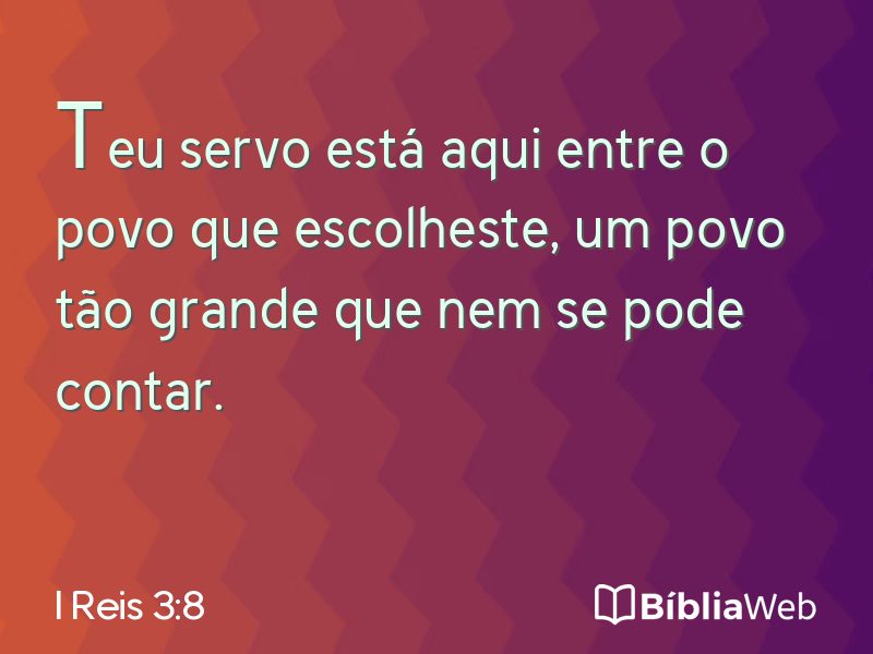 I Reis 3:8 em imagem para compartilhar
