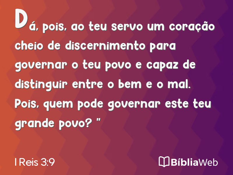 I Reis 3:9 em imagem para compartilhar