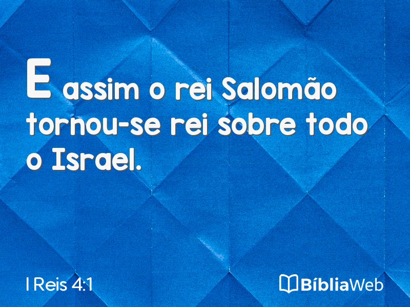 I Reis 4:1 em imagem para compartilhar