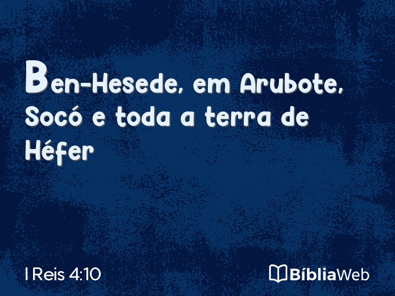 I Reis 4:10 em imagem para compartilhar
