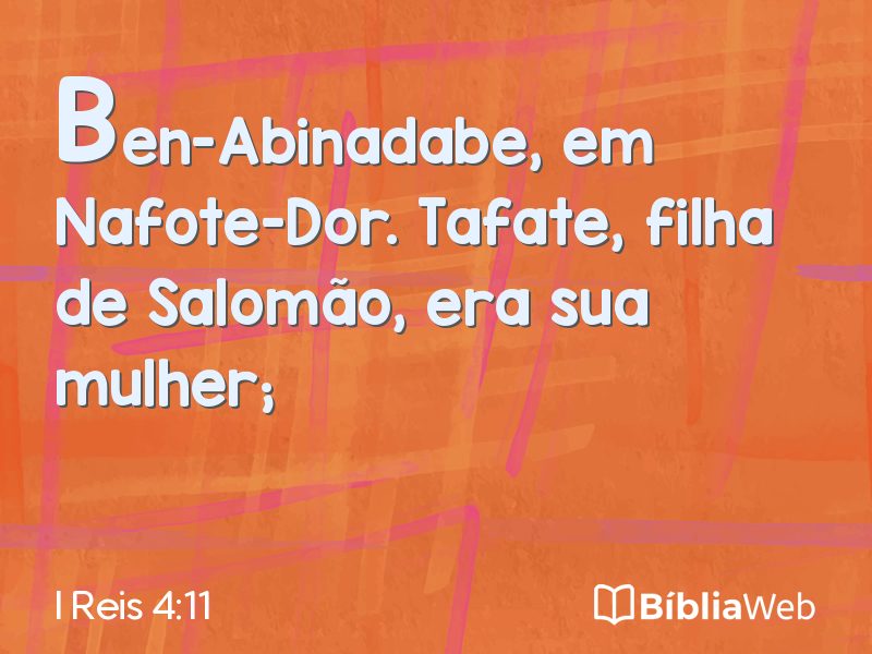 I Reis 4:11 em imagem para compartilhar