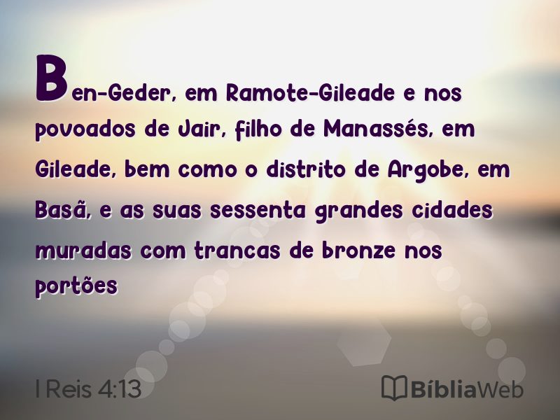 I Reis 4:13 em imagem para compartilhar