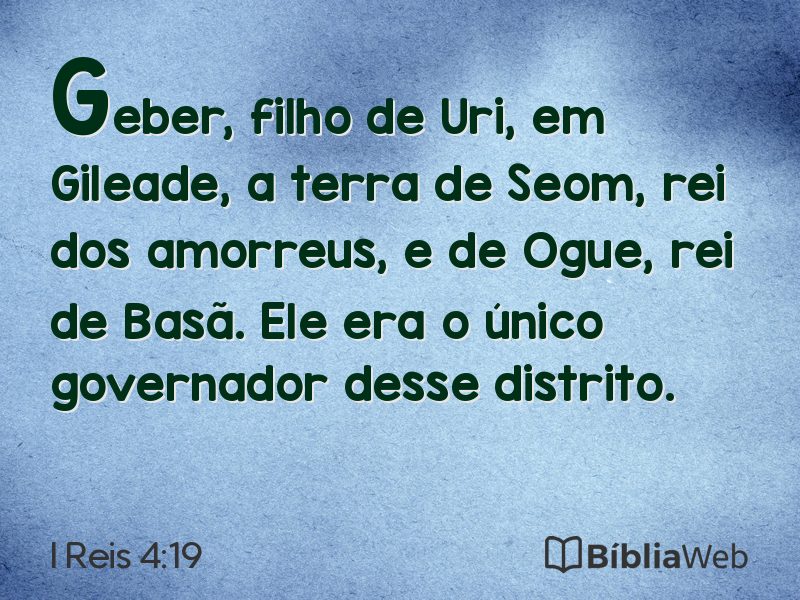 I Reis 4:19 em imagem para compartilhar