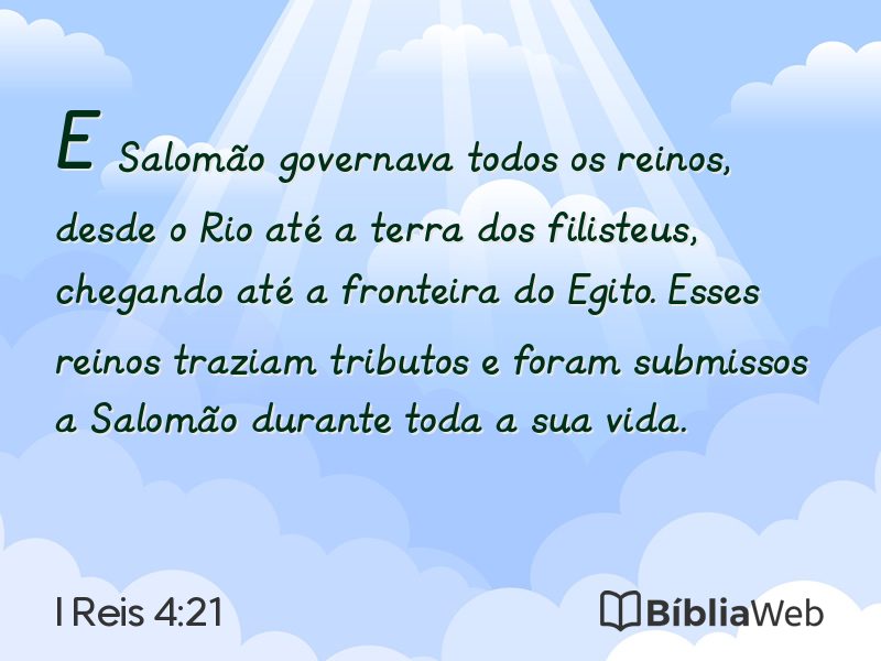I Reis 4:21 em imagem para compartilhar