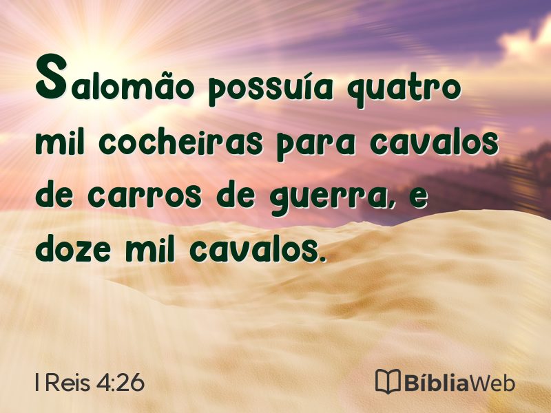 I Reis 4:26 em imagem para compartilhar