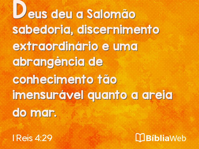 I Reis 4:29 em imagem para compartilhar