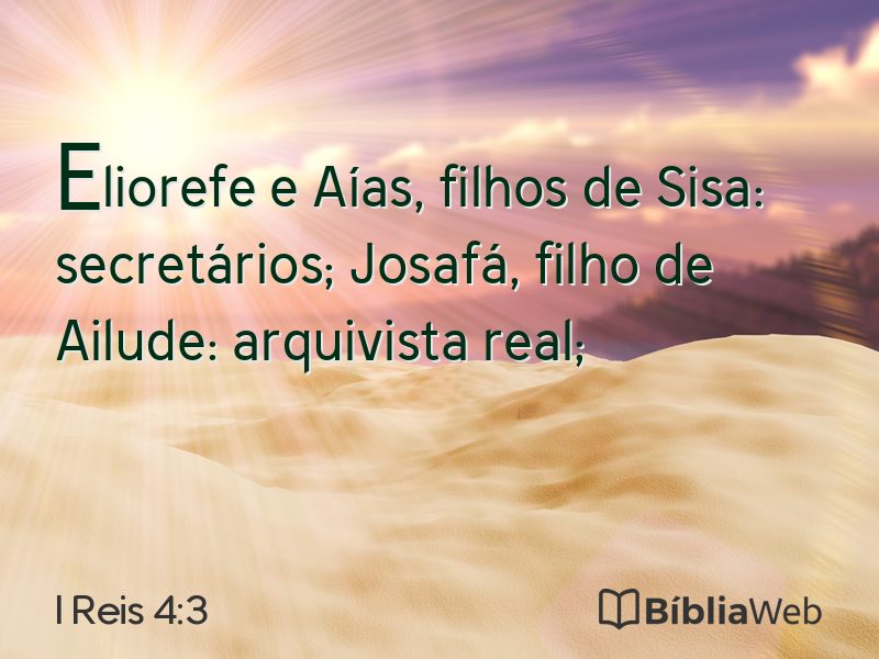 I Reis 4:3 em imagem para compartilhar