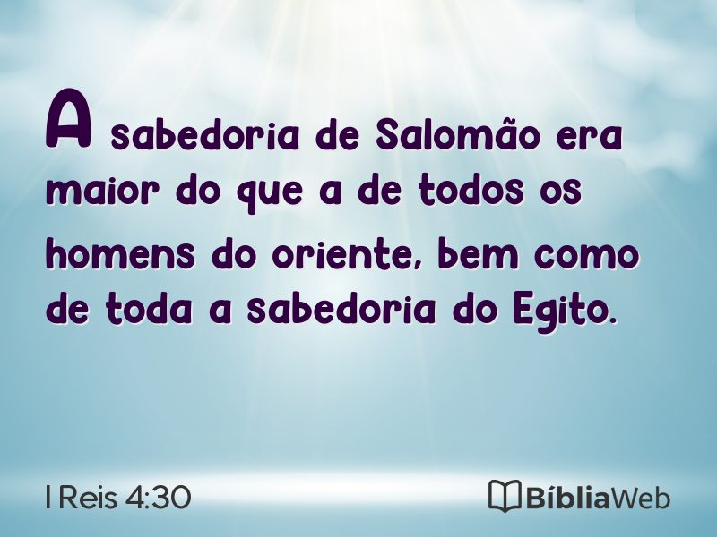 I Reis 4:30 em imagem para compartilhar
