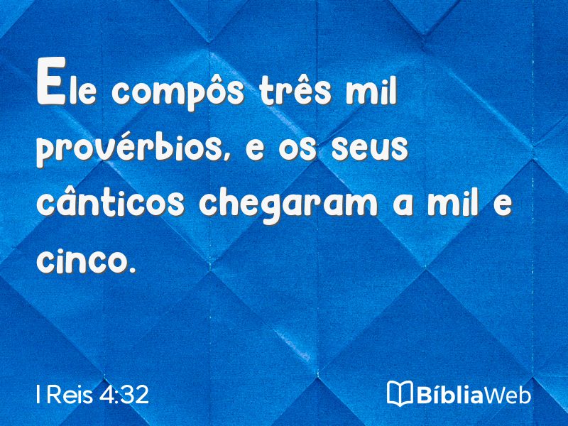 I Reis 4:32 em imagem para compartilhar