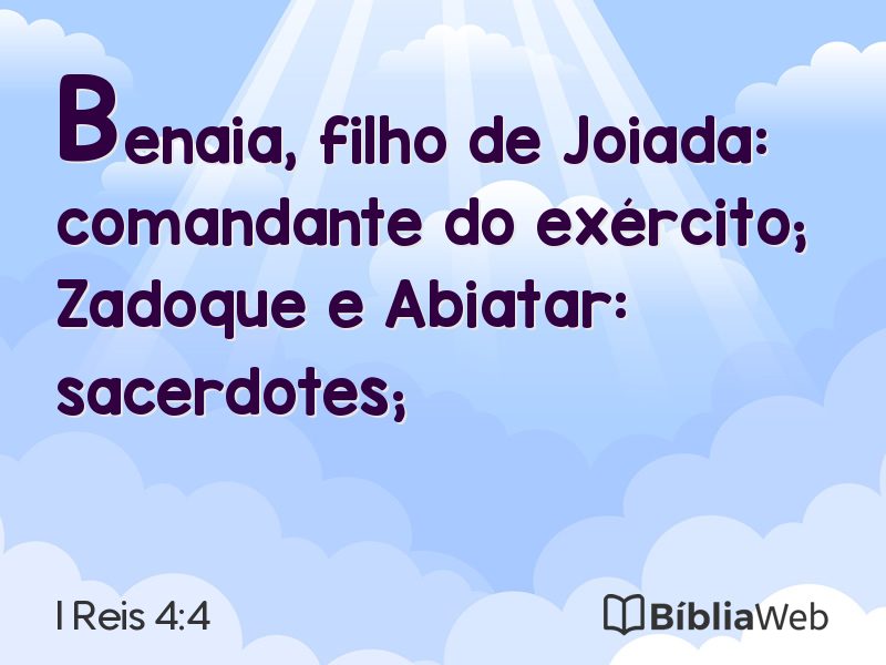 I Reis 4:4 em imagem para compartilhar