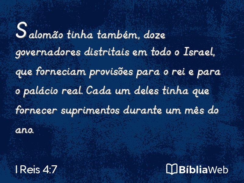 I Reis 4:7 em imagem para compartilhar
