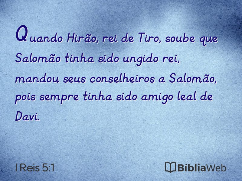 I Reis 5:1 em imagem para compartilhar