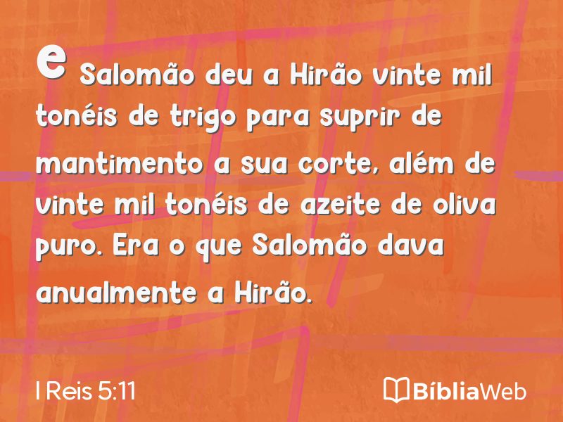 I Reis 5:11 em imagem para compartilhar