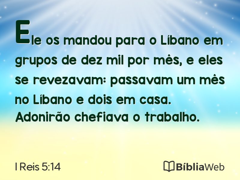 I Reis 5:14 em imagem para compartilhar