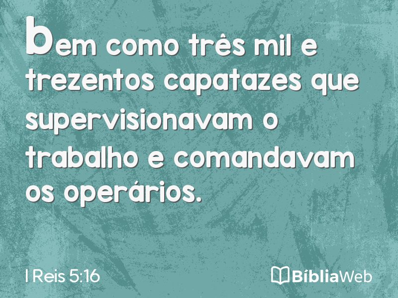 I Reis 5:16 em imagem para compartilhar