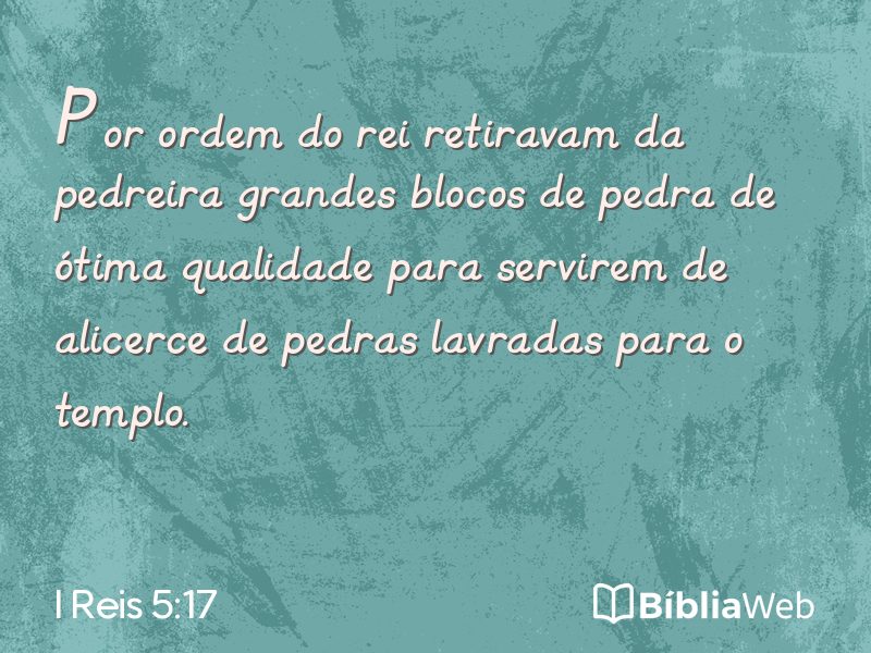 I Reis 5:17 em imagem para compartilhar