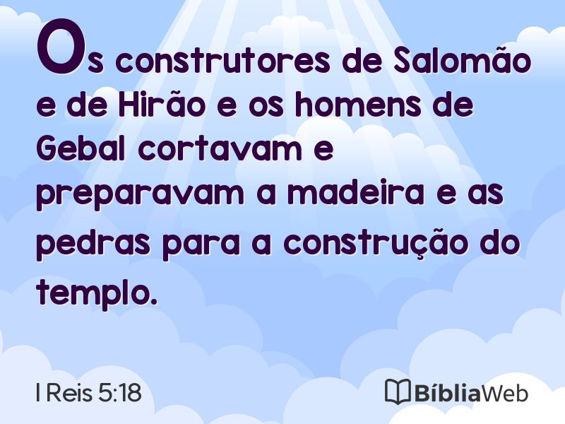 I Reis 5:18 em imagem para compartilhar