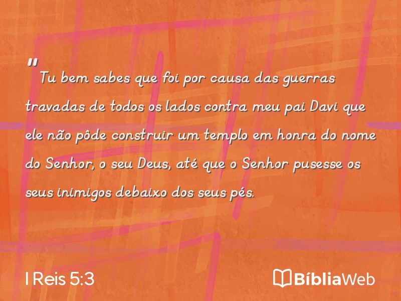 I Reis 5:3 em imagem para compartilhar