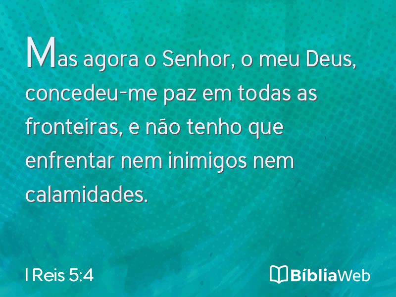 I Reis 5:4 em imagem para compartilhar