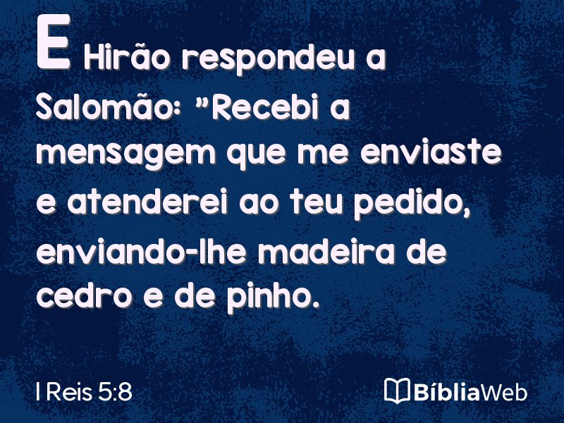 I Reis 5:8 em imagem para compartilhar
