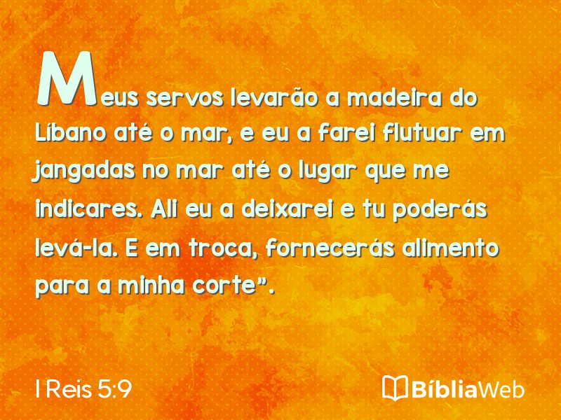 I Reis 5:9 em imagem para compartilhar