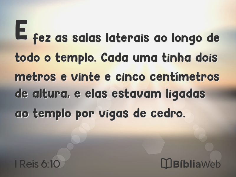 I Reis 6:10 em imagem para compartilhar