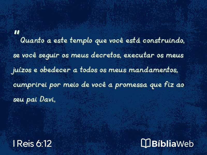 I Reis 6:12 em imagem para compartilhar