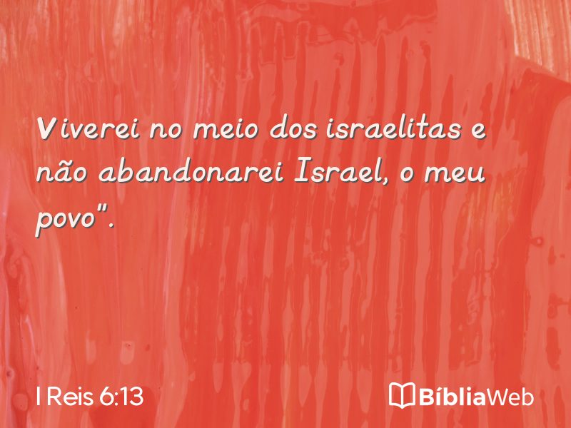 I Reis 6:13 em imagem para compartilhar