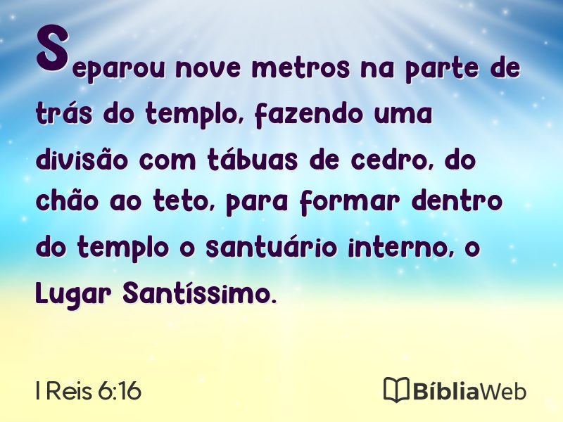 I Reis 6:16 em imagem para compartilhar