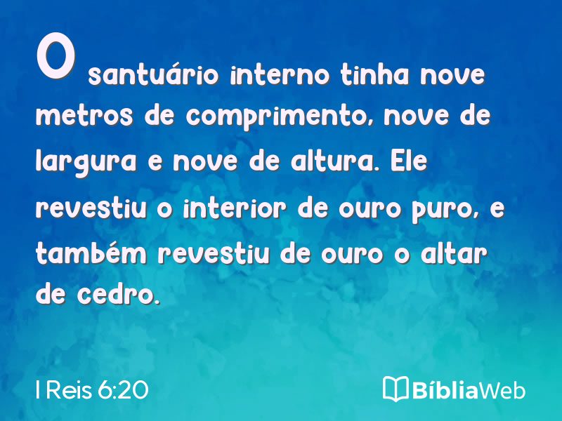 I Reis 6:20 em imagem para compartilhar