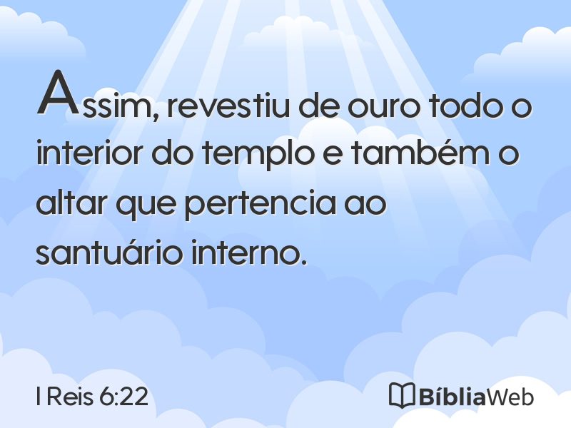 I Reis 6:22 em imagem para compartilhar