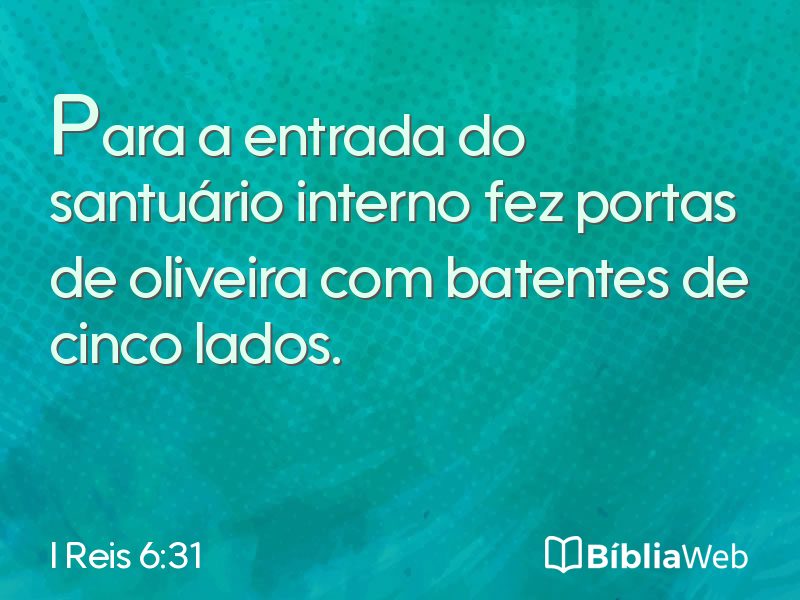 I Reis 6:31 em imagem para compartilhar