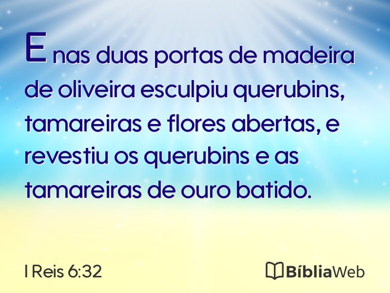 I Reis 6:32 em imagem para compartilhar