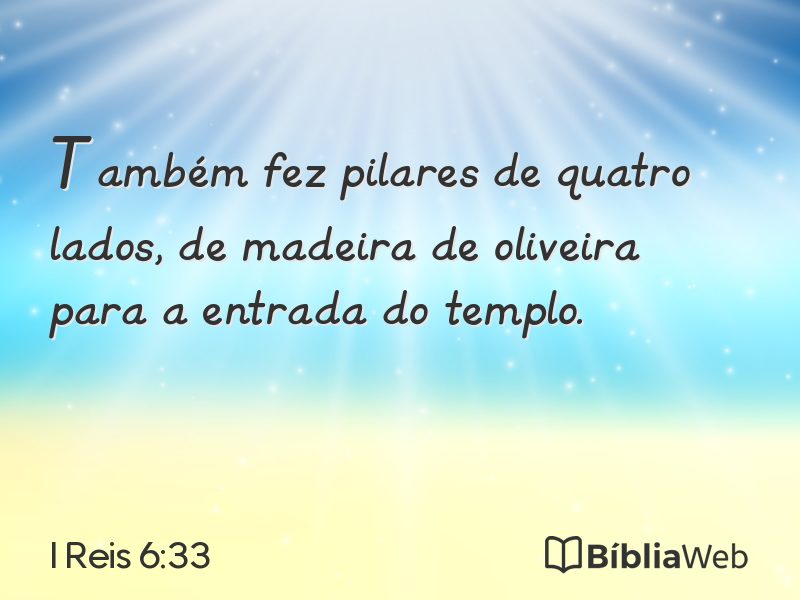 I Reis 6:33 em imagem para compartilhar