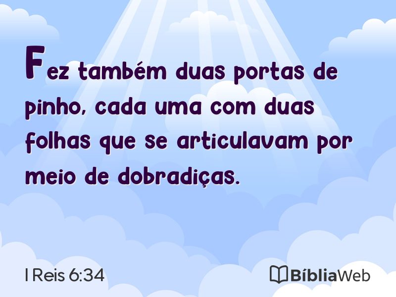 I Reis 6:34 em imagem para compartilhar