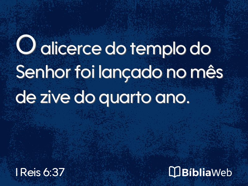 I Reis 6:37 em imagem para compartilhar