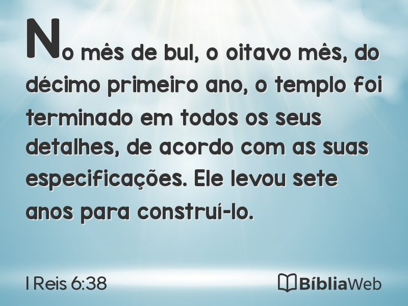 I Reis 6:38 em imagem para compartilhar