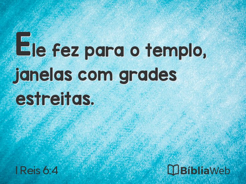 I Reis 6:4 em imagem para compartilhar