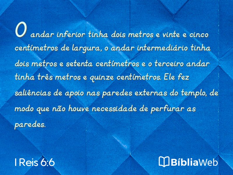 I Reis 6:6 em imagem para compartilhar