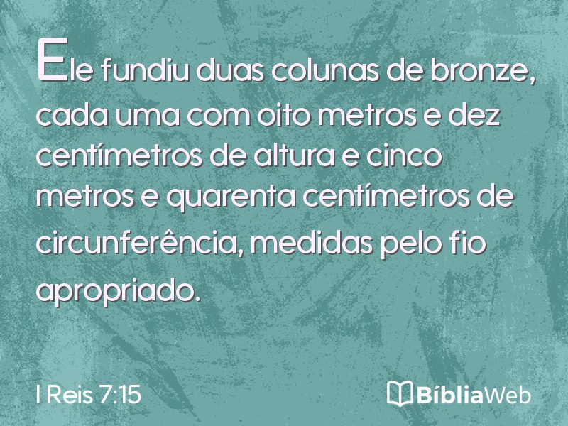 I Reis 7:15 em imagem para compartilhar