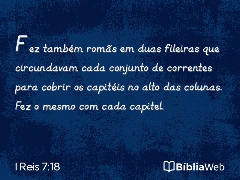I Reis 7:18 em imagem para compartilhar