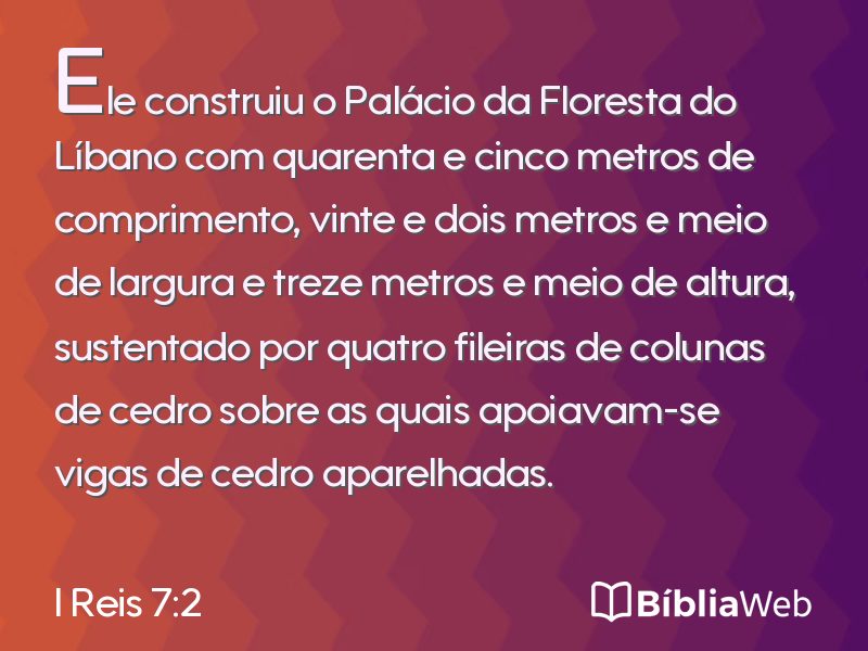 I Reis 7:2 em imagem para compartilhar