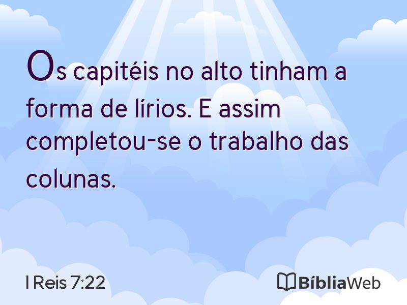 I Reis 7:22 em imagem para compartilhar