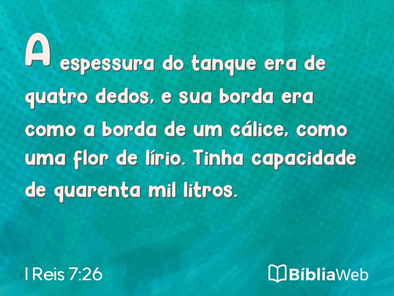 I Reis 7:26 em imagem para compartilhar