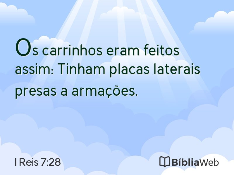I Reis 7:28 em imagem para compartilhar