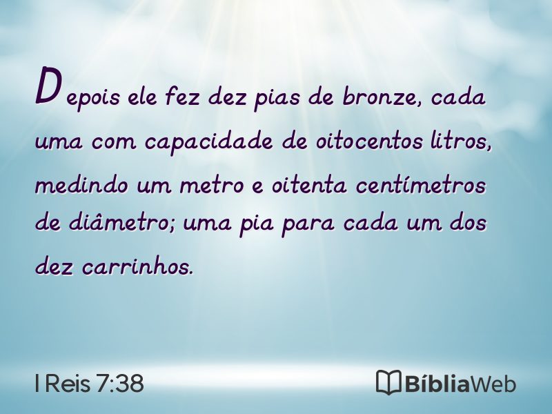 I Reis 7:38 em imagem para compartilhar