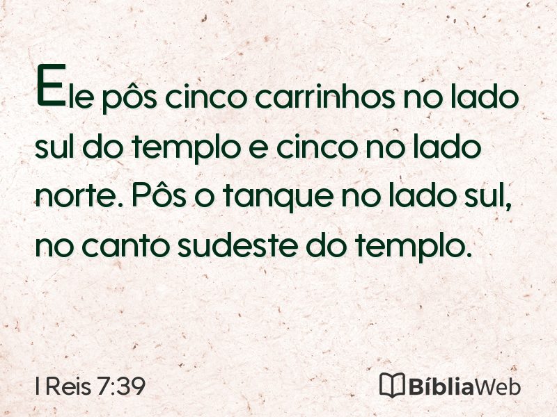 I Reis 7:39 em imagem para compartilhar